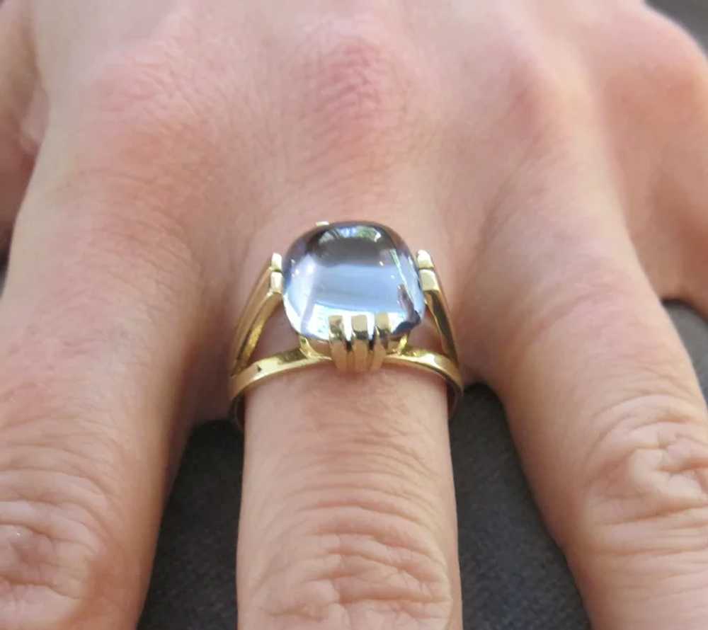 14K European Hallmarked Blue Topaz Ring - image 7