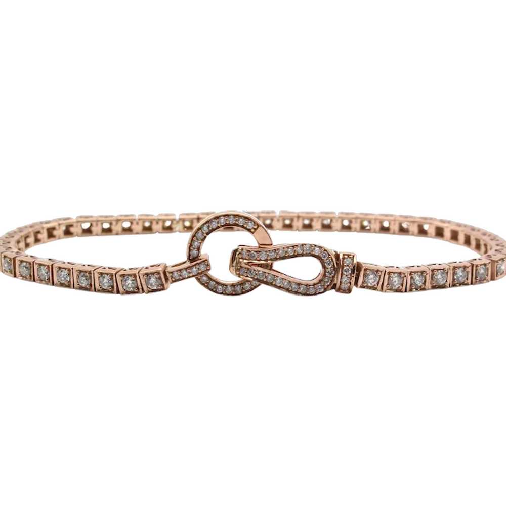 Rose Gold Diamond Tennis Bracelet 2.36 ctw 14k - image 1