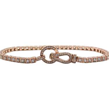 Rose Gold Diamond Tennis Bracelet 2.36 ctw 14k - image 1