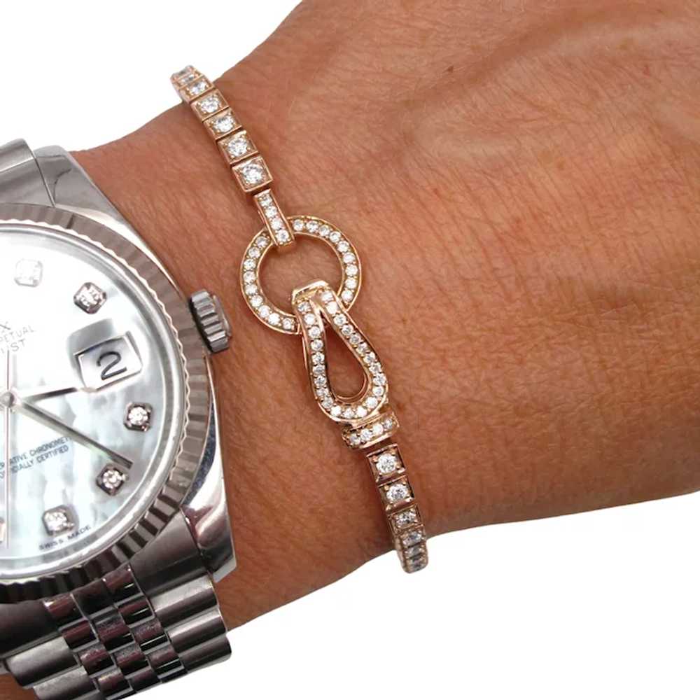 Rose Gold Diamond Tennis Bracelet 2.36 ctw 14k - image 7