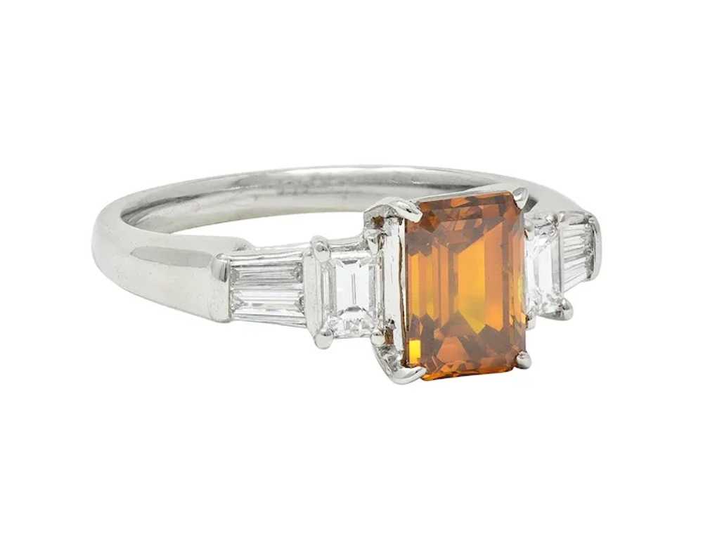 Contemporary Fancy Orange Brown Diamond Platinum … - image 3