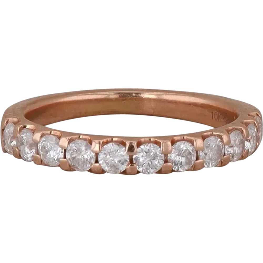 10k Rose Gold Diamond Band - image 1