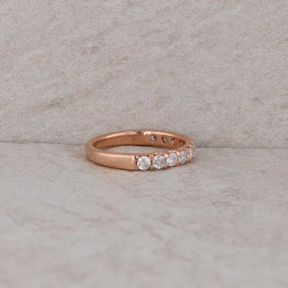 10k Rose Gold Diamond Band - image 4