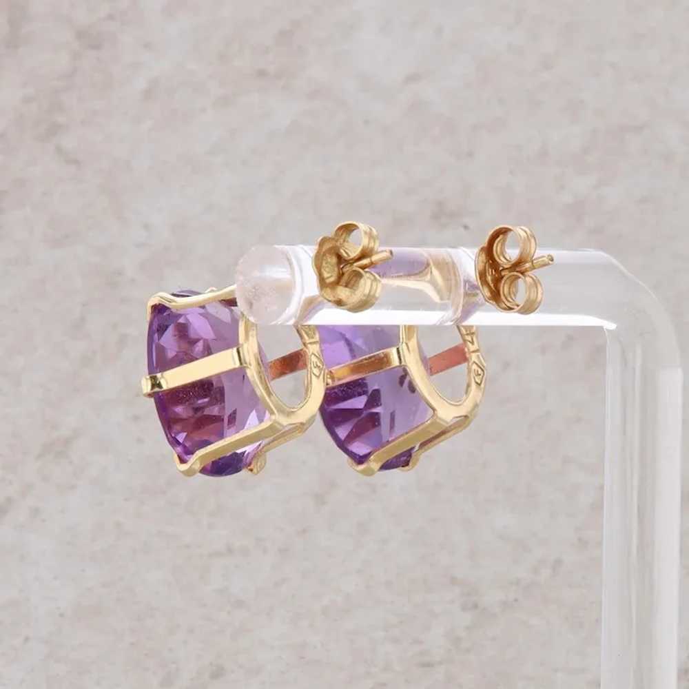 14k Amethyst Oval Stud Earrings - image 3