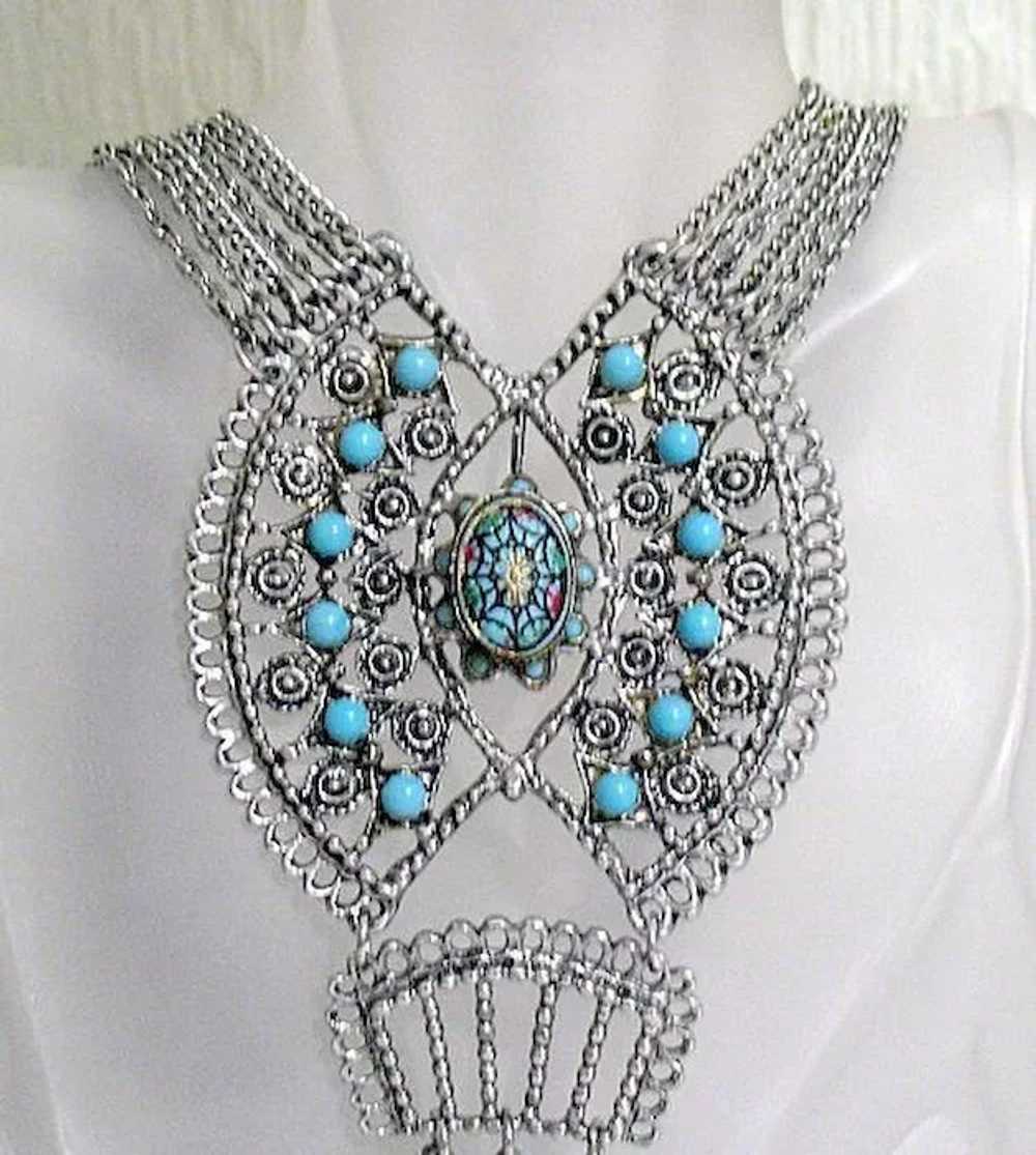 50% Off Amazing Vintage Moroccan Necklace Glass T… - image 3