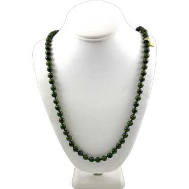 Green Jade Necklace 8mm 30 Inches