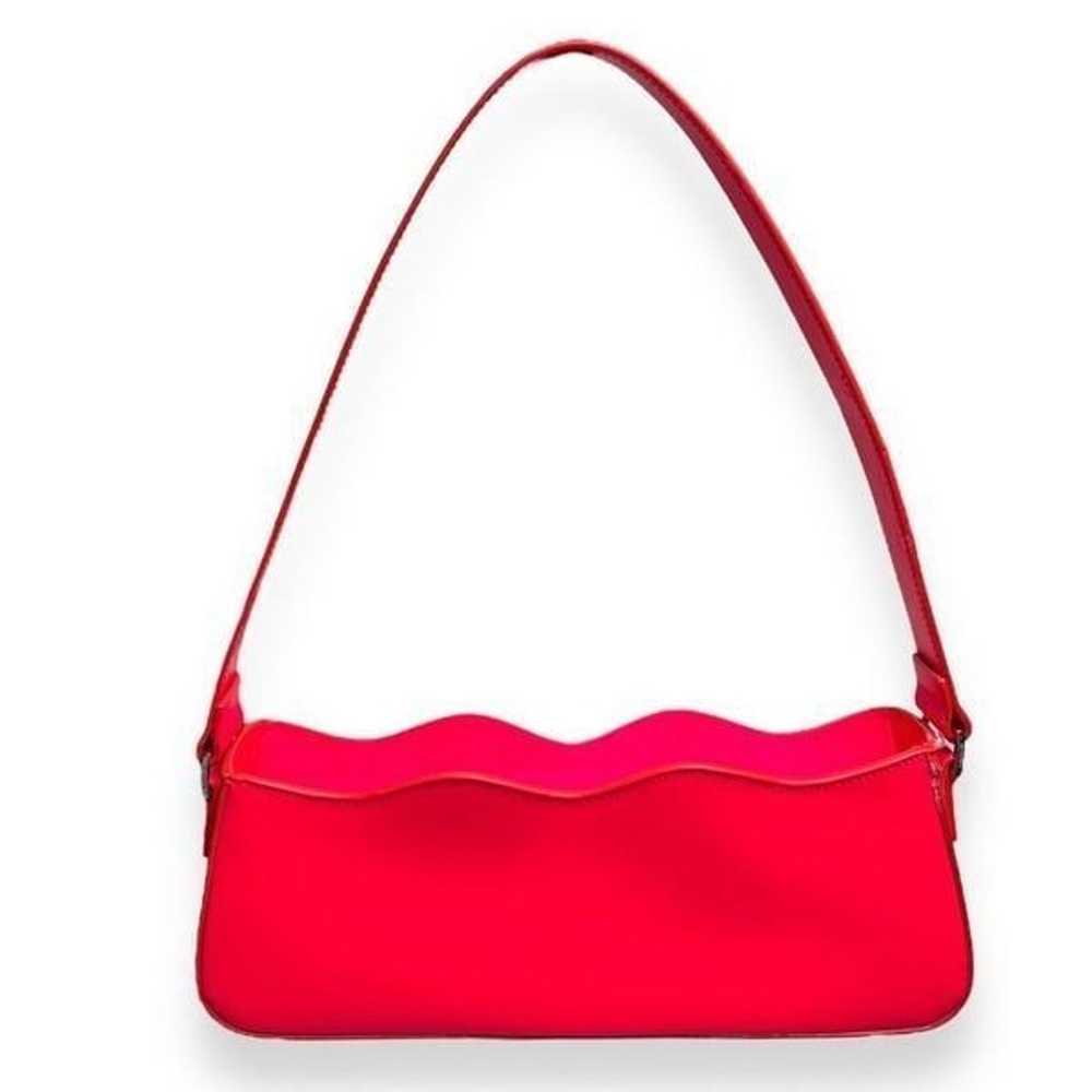 Mach and Mach Hot Pink Wave Baguette Leather Bag … - image 2