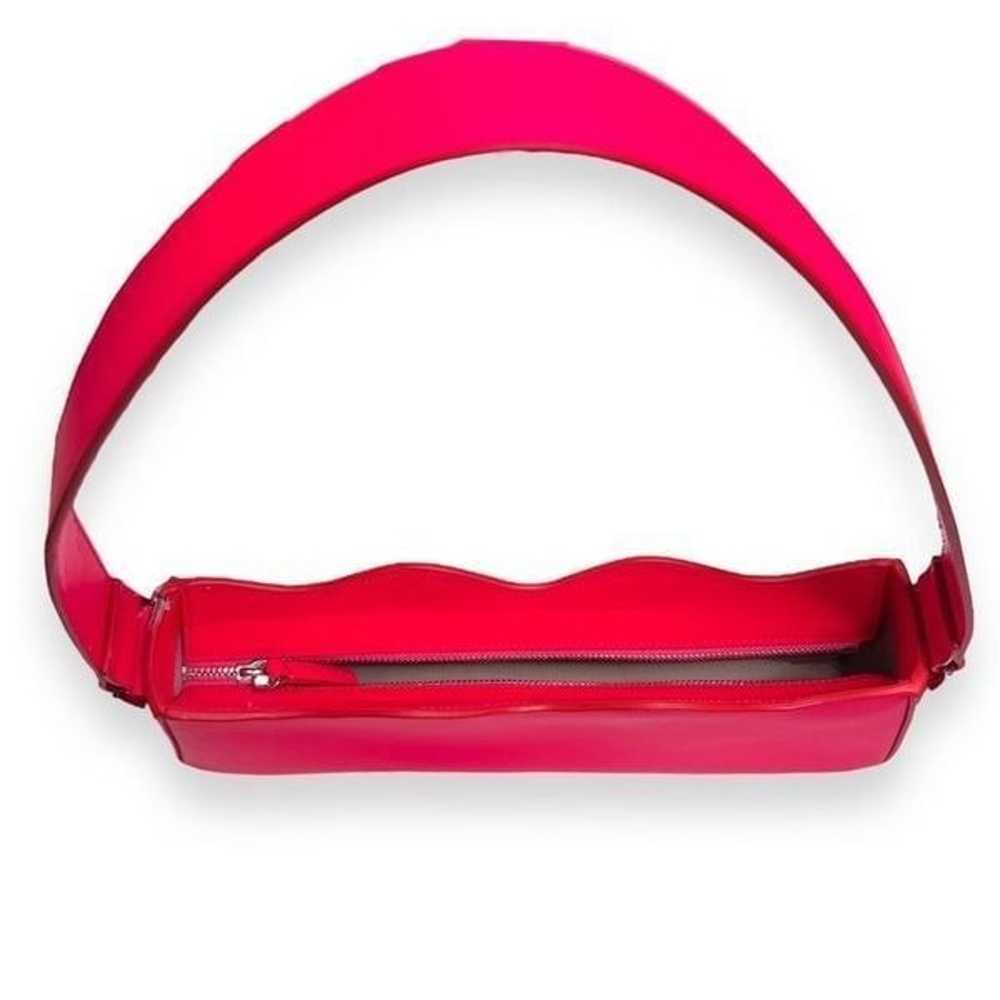 Mach and Mach Hot Pink Wave Baguette Leather Bag … - image 6