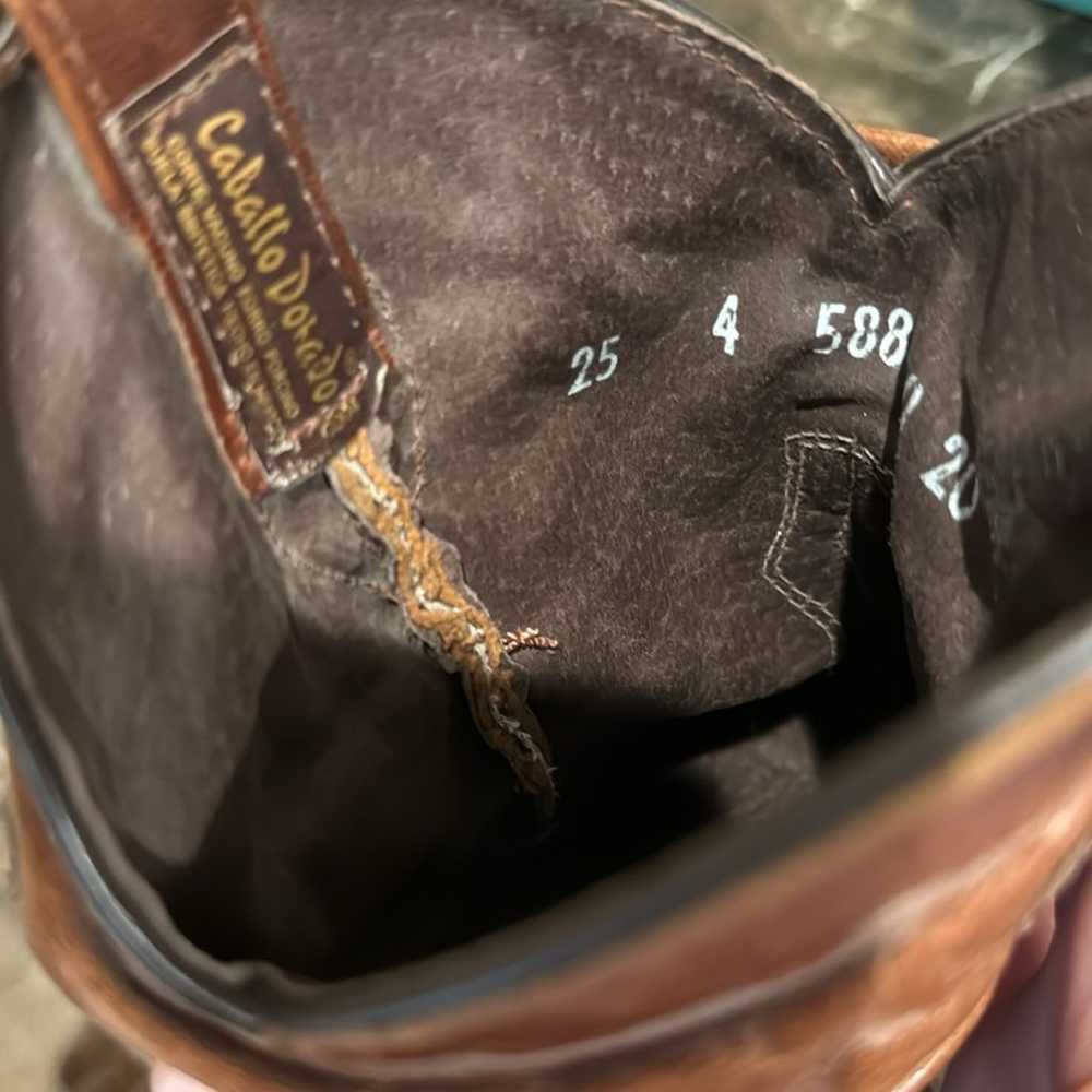 Caballo Dorado Leather Cowboy Booties - image 11