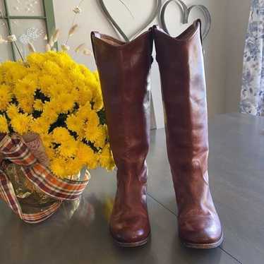 Melissa Button Tab Knee High Boots in Cognac - image 1