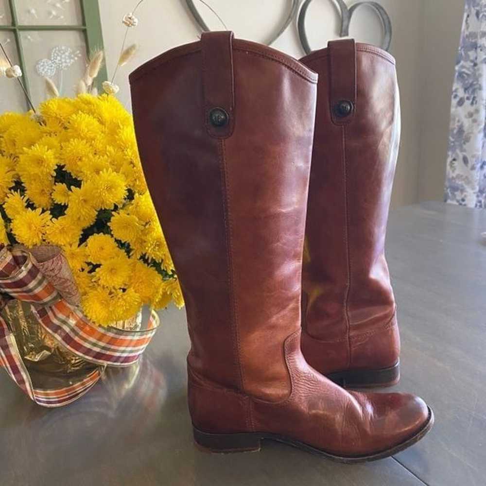 Melissa Button Tab Knee High Boots in Cognac - image 3