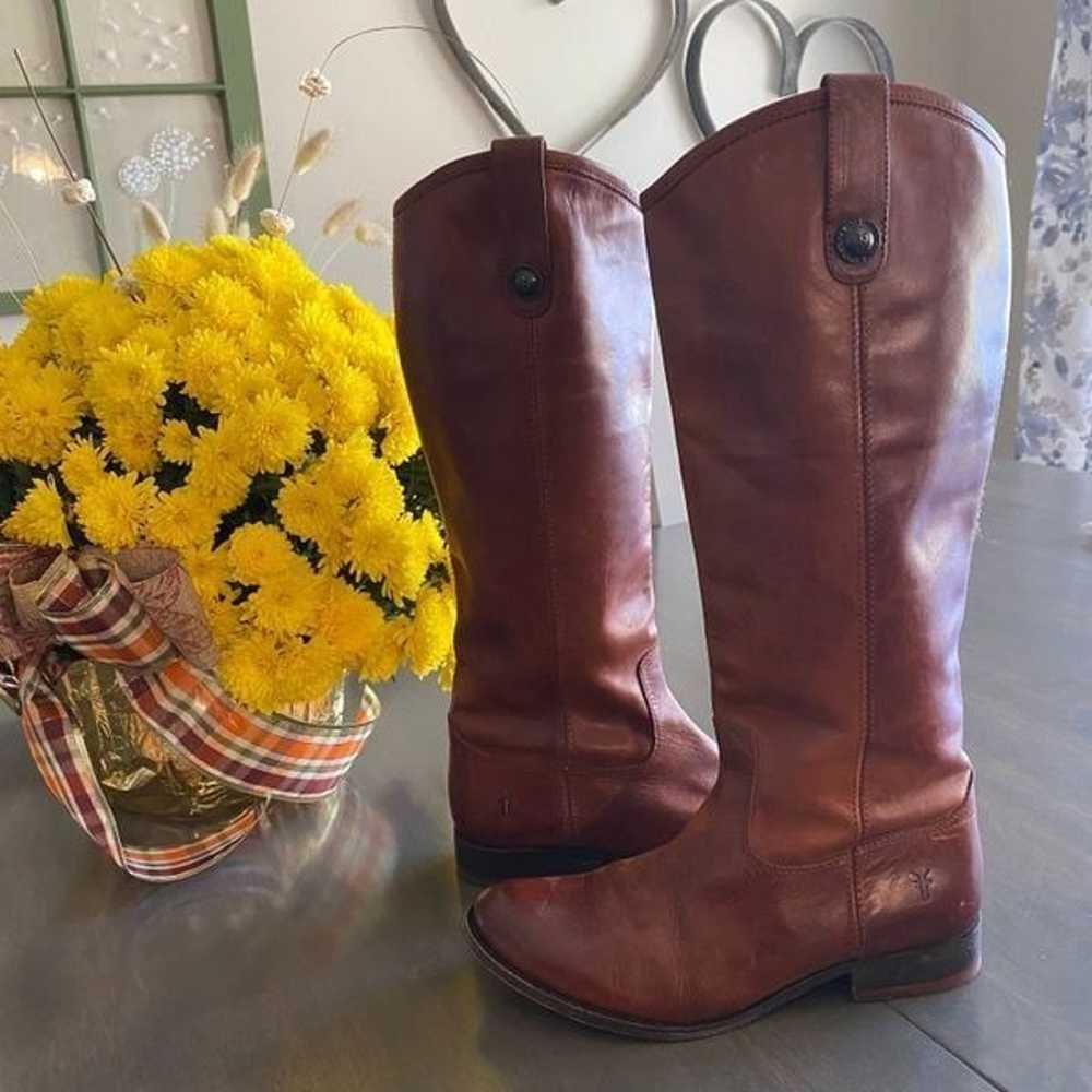 Melissa Button Tab Knee High Boots in Cognac - image 4