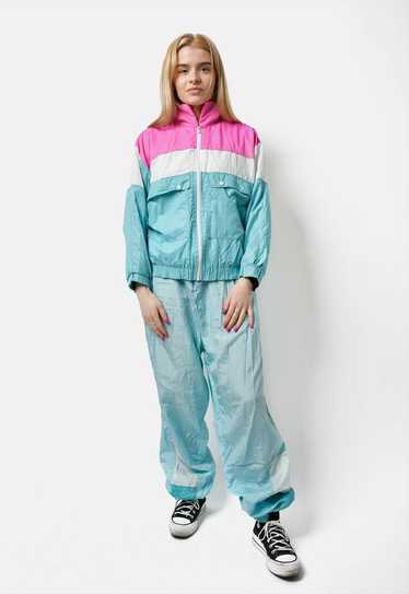 Vintage joggers in sky blue colour for women 90s r