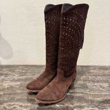 Frye Deborah Suede Studded Western Boots