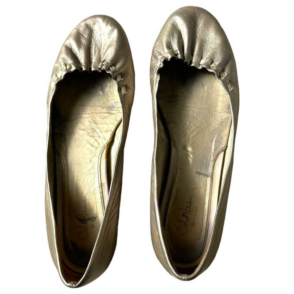 COLE HAAN- Gold/Pewter Puckered Metallic Ballet F… - image 3