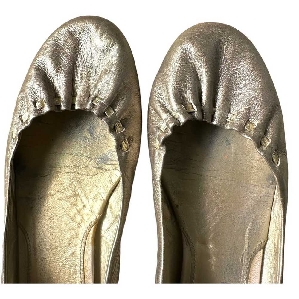 COLE HAAN- Gold/Pewter Puckered Metallic Ballet F… - image 8