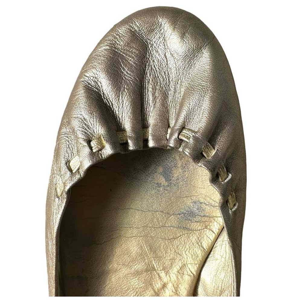 COLE HAAN- Gold/Pewter Puckered Metallic Ballet F… - image 9