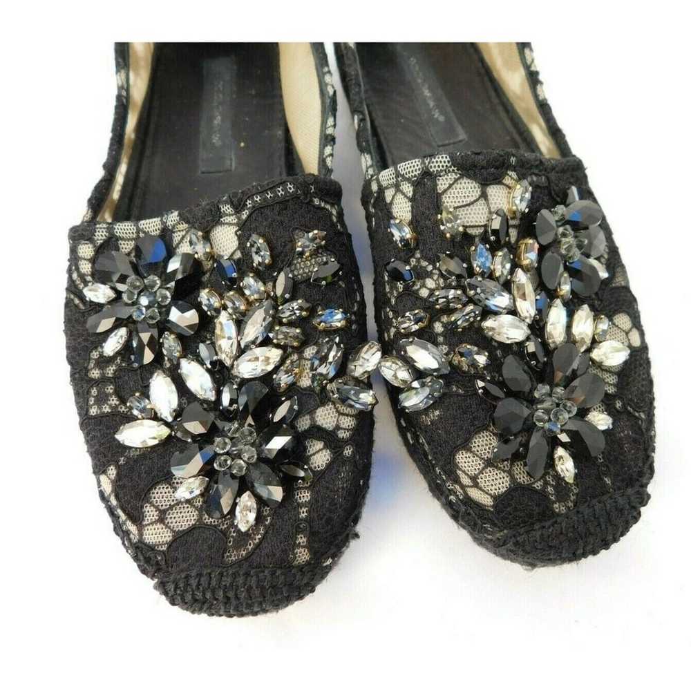 Espadrilles Dolce & Gabbana Black Embellished Cry… - image 6