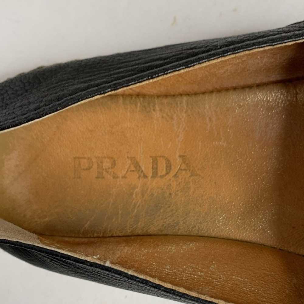 Prada black Napa leather bow tie espadrille - image 10