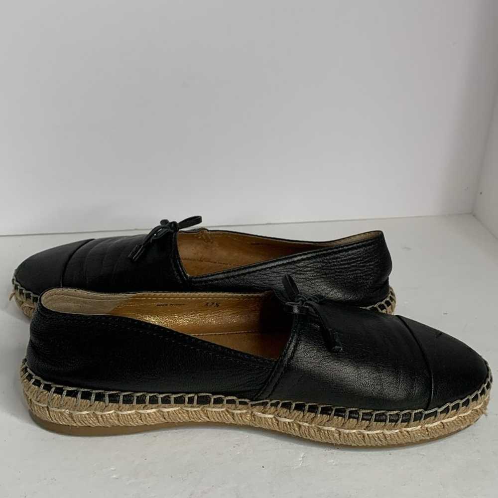 Prada black Napa leather bow tie espadrille - image 9