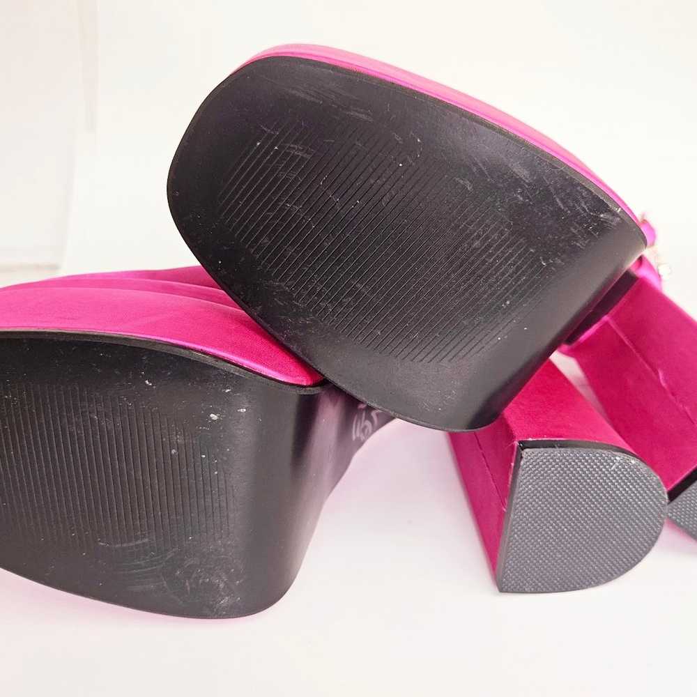 Platform chunky heels hot pink ankle size 9 - image 7