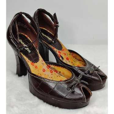 Vintage Y2K Bongo Peeptoe Platforms Sz 8 - image 1