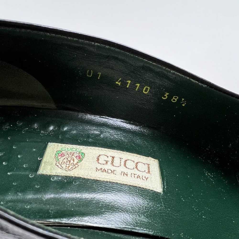 GUCCI Green Leather Pump Heel Italy VTG 90s Elega… - image 5