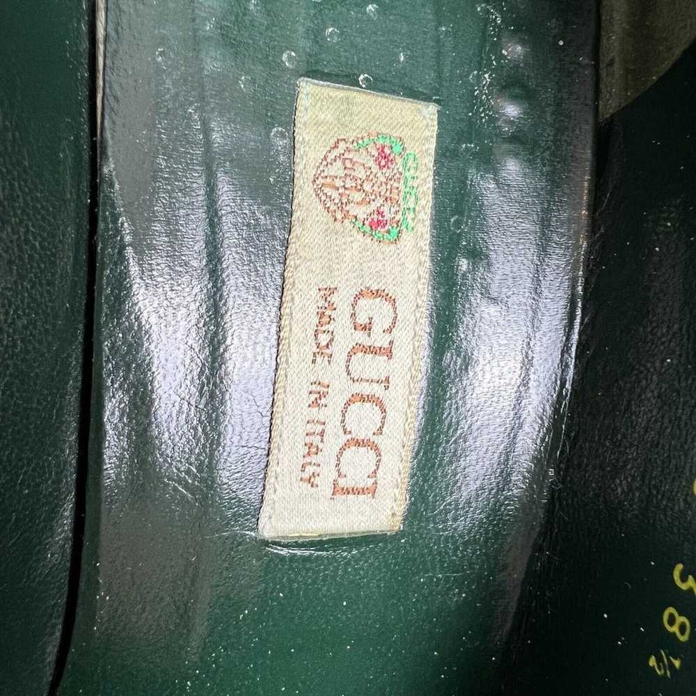 GUCCI Green Leather Pump Heel Italy VTG 90s Elega… - image 6