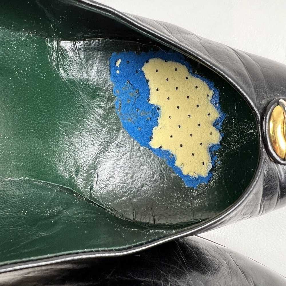 GUCCI Green Leather Pump Heel Italy VTG 90s Elega… - image 8