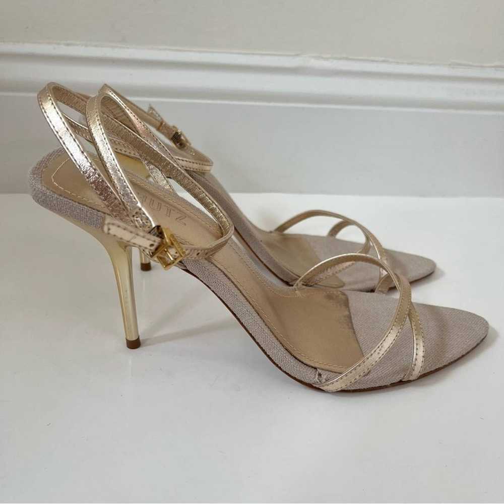 Schutz Claudia Metallic Leather Strappy Heeled Op… - image 5