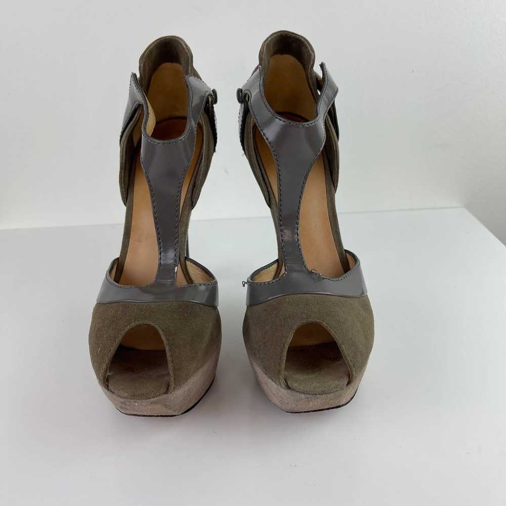 L.A.M.B Taupe Suede High Platform Stiletto Heels … - image 4