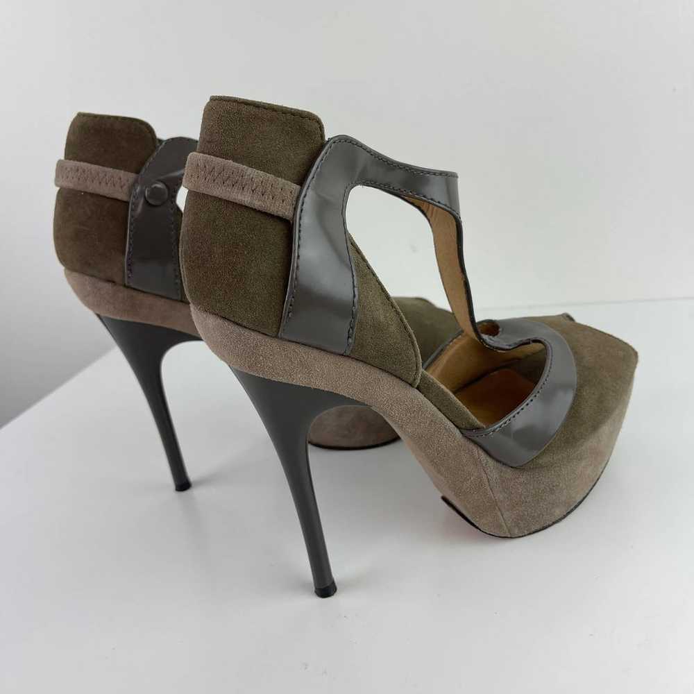 L.A.M.B Taupe Suede High Platform Stiletto Heels … - image 6