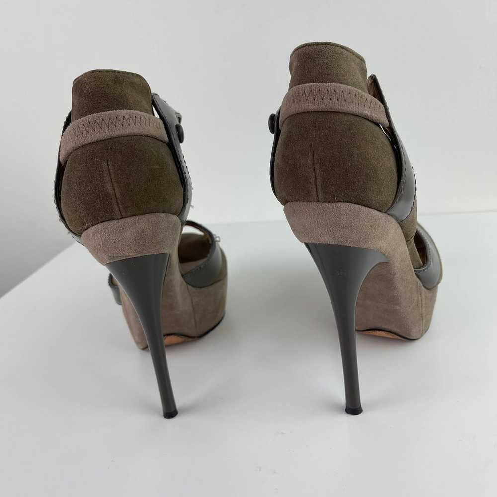 L.A.M.B Taupe Suede High Platform Stiletto Heels … - image 7