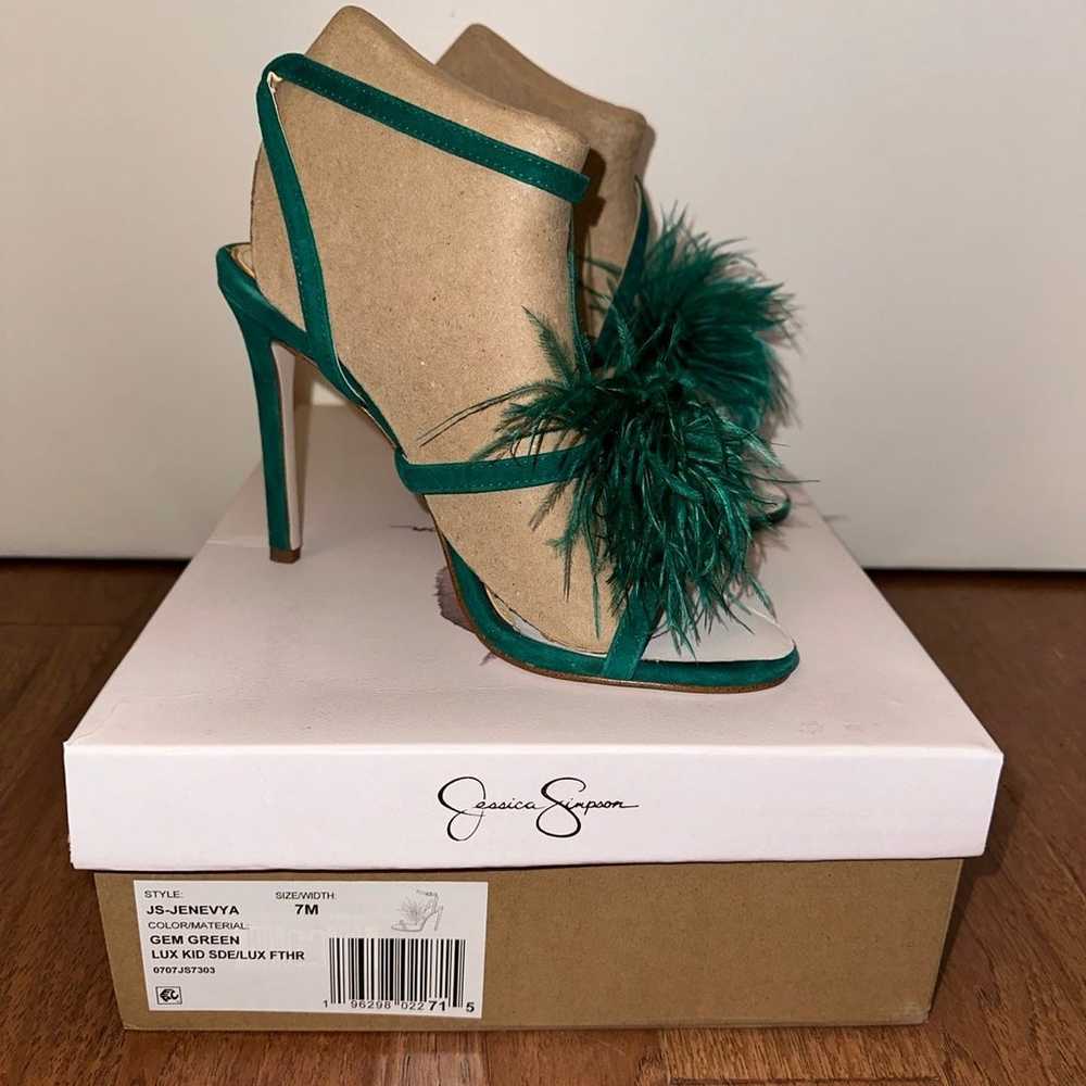 womens heels size 7 green - image 1