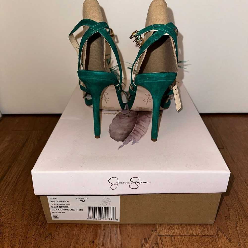 womens heels size 7 green - image 3