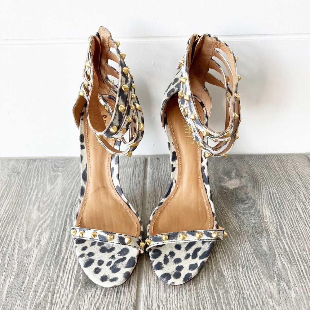 Schutz Women’s Animal Print Heels Studded Ankle S… - image 2