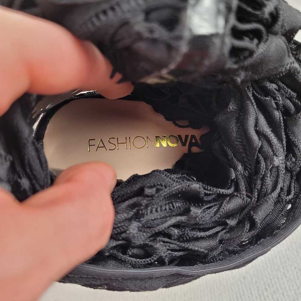 Fashion Nova Black Mesh Lace High Heeled Pumps - image 6