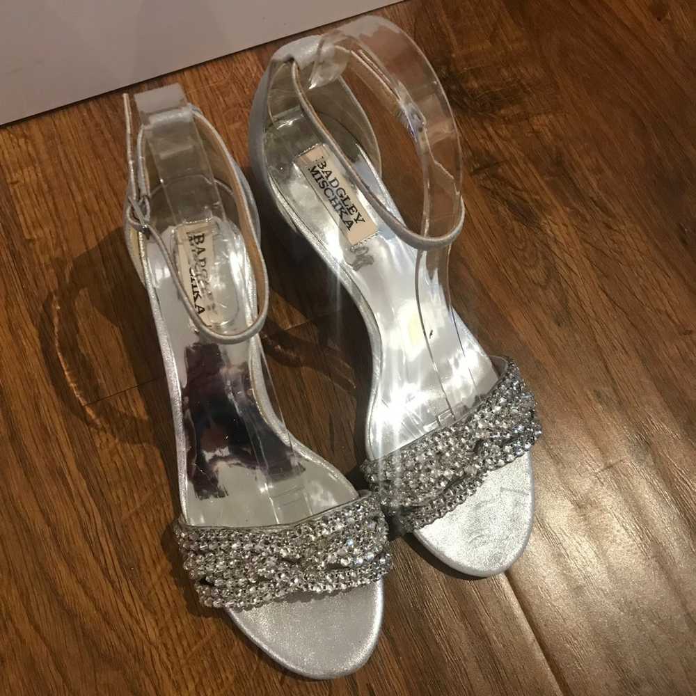 Badgley Mischka silver embellished sandals - image 2