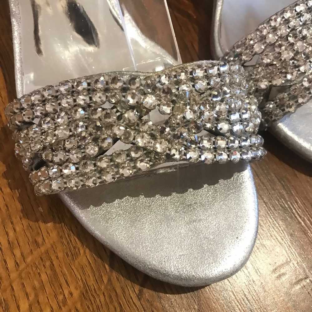 Badgley Mischka silver embellished sandals - image 3