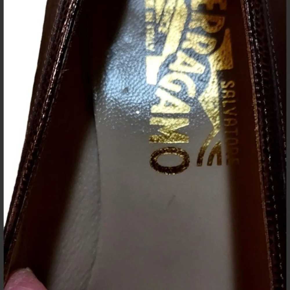 Salvatore Ferragamo Florence Shoes 9 Brown Pointe… - image 5