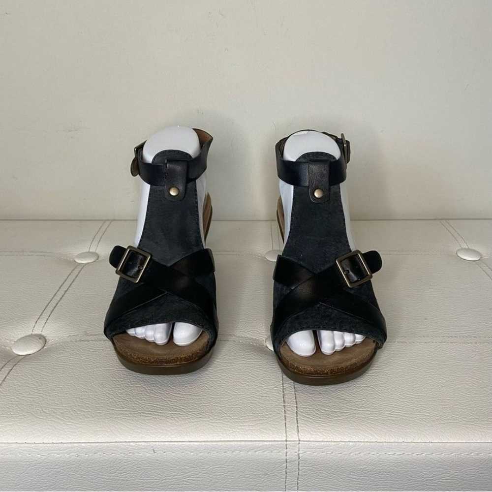 Dansko Dominique Black Leather Sandal Block Heel … - image 2