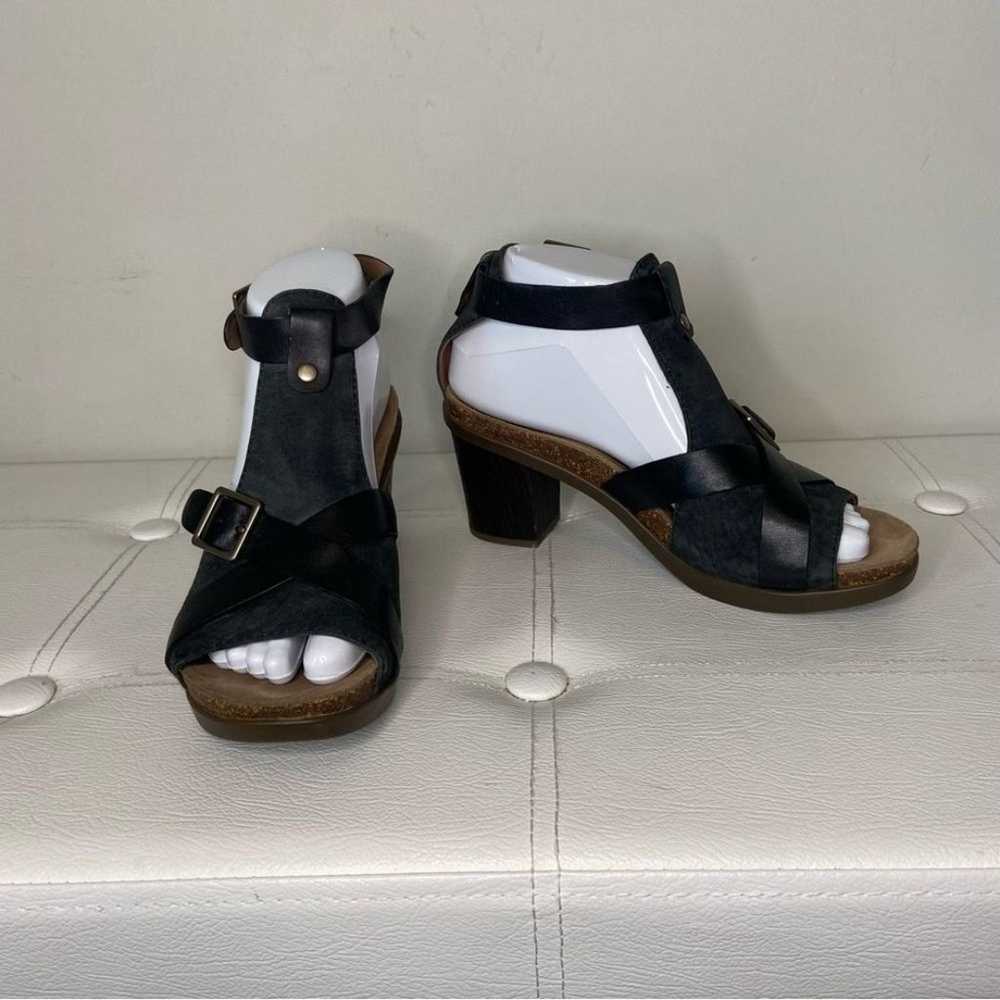 Dansko Dominique Black Leather Sandal Block Heel … - image 4