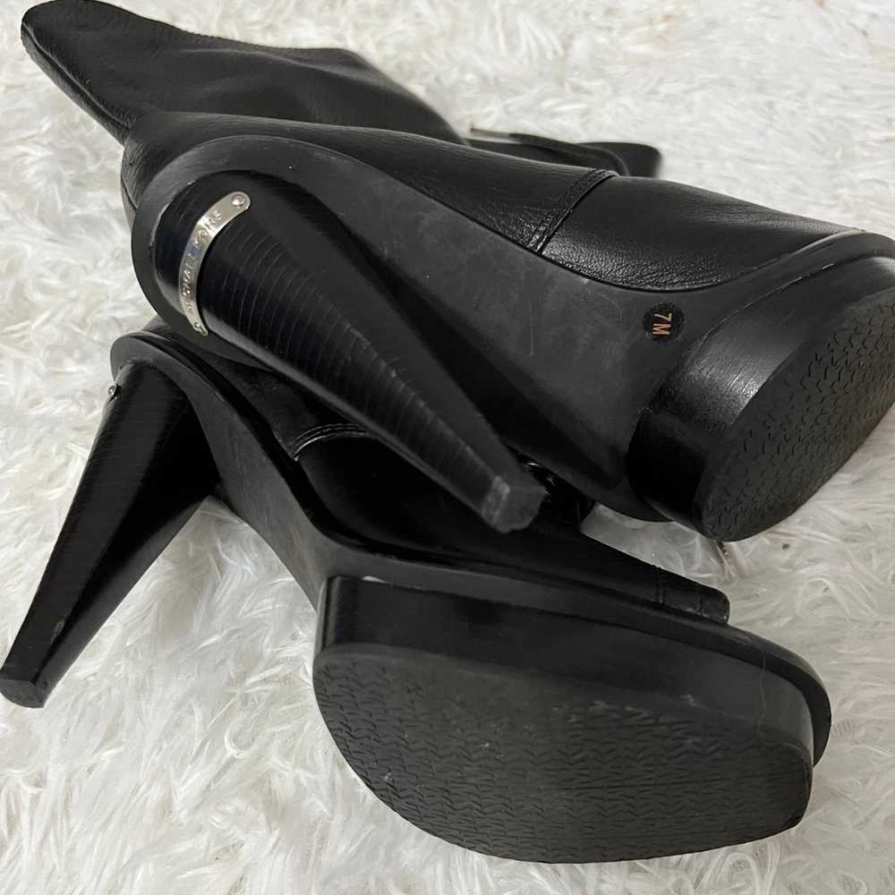 Michael Kors  Black Leather Peep Toe Lace Up - image 4