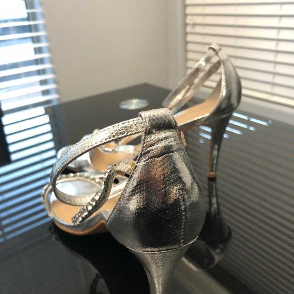 silver hight heels ankle strap size 10 - image 3