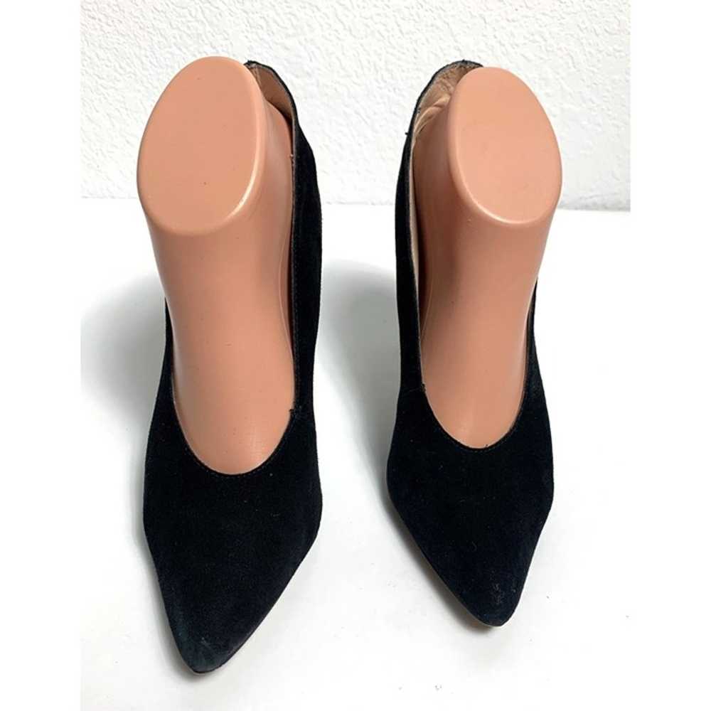 Neiman Marcus Black Leana Suede High Collar Pumps… - image 11