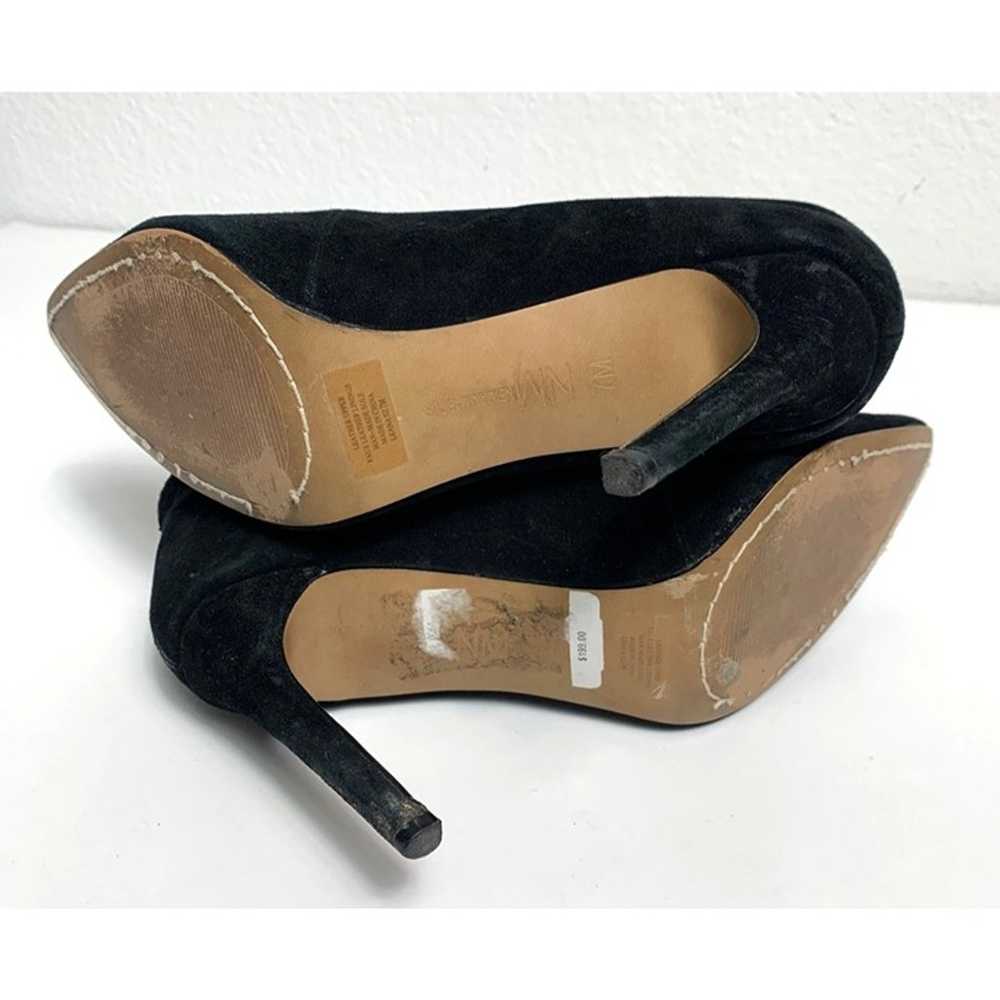 Neiman Marcus Black Leana Suede High Collar Pumps… - image 12