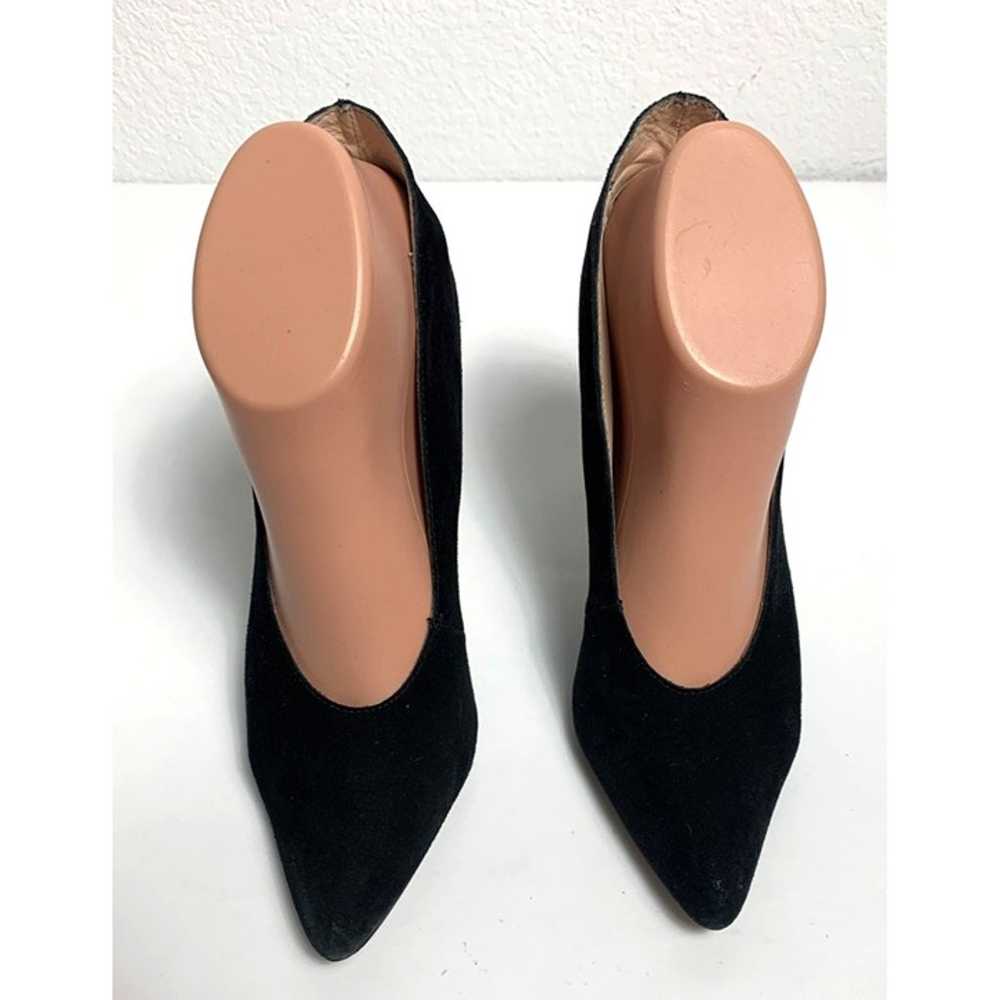 Neiman Marcus Black Leana Suede High Collar Pumps… - image 2