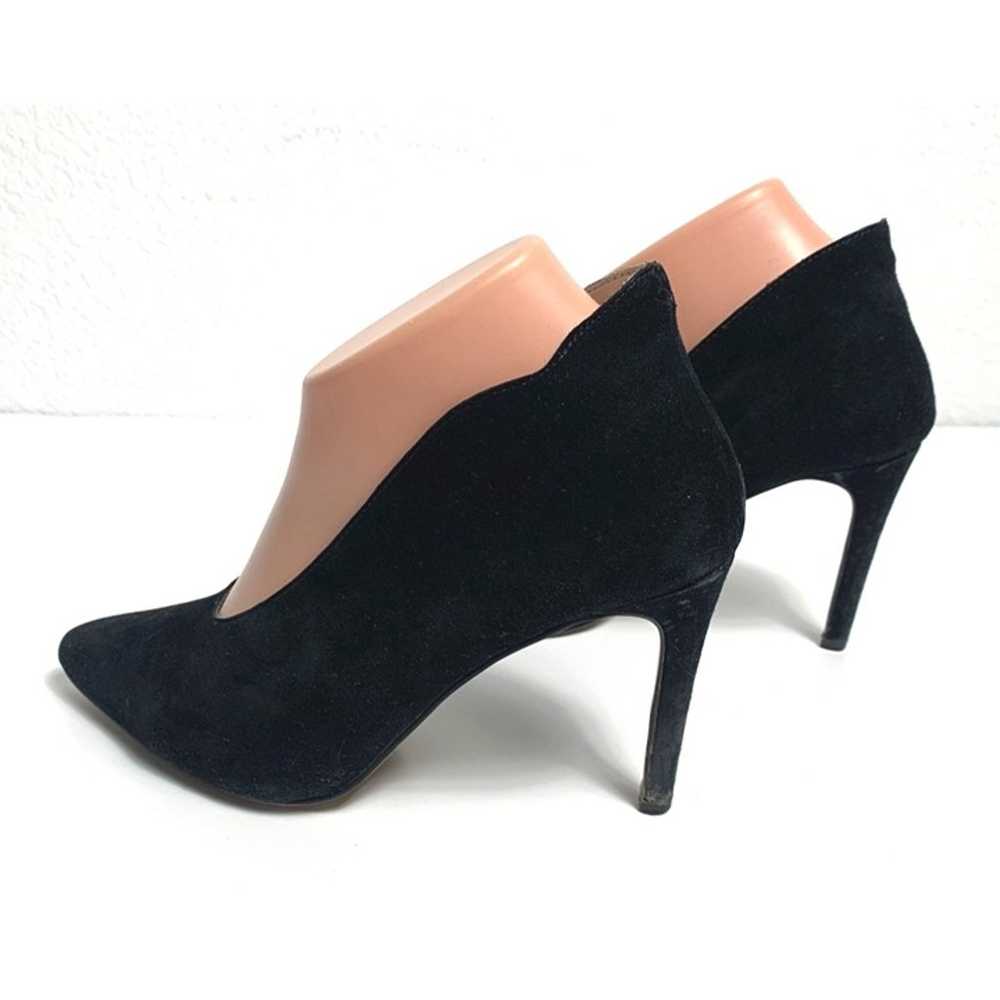 Neiman Marcus Black Leana Suede High Collar Pumps… - image 3