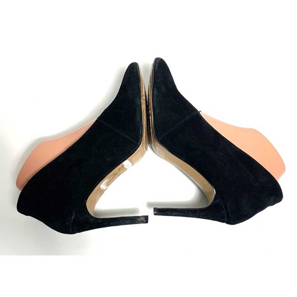 Neiman Marcus Black Leana Suede High Collar Pumps… - image 4