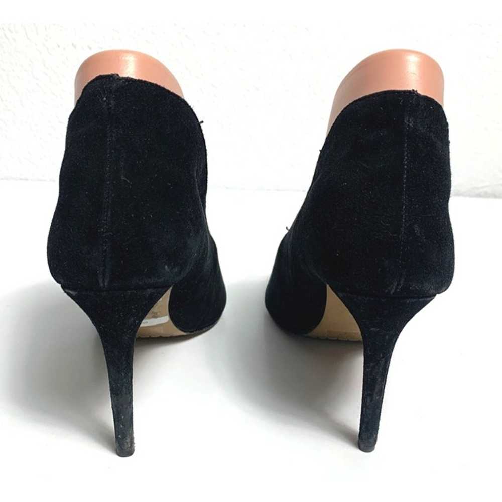 Neiman Marcus Black Leana Suede High Collar Pumps… - image 5